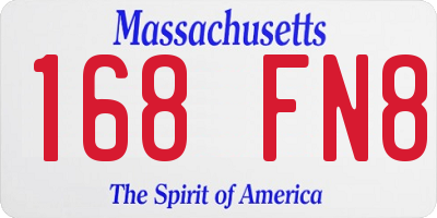 MA license plate 168FN8