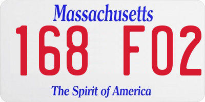 MA license plate 168FO2