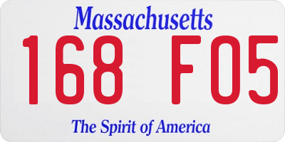 MA license plate 168FO5