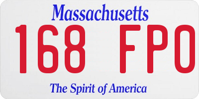 MA license plate 168FP0