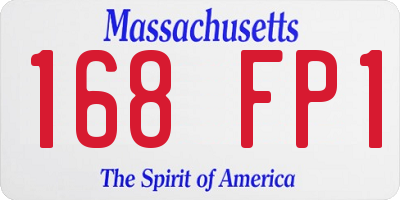 MA license plate 168FP1