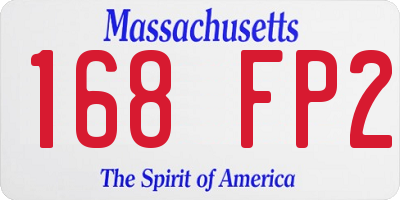 MA license plate 168FP2