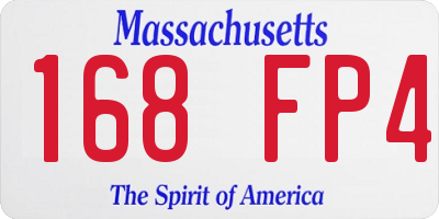 MA license plate 168FP4