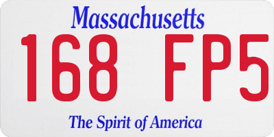 MA license plate 168FP5