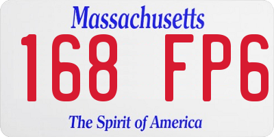 MA license plate 168FP6