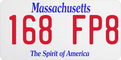 MA license plate 168FP8