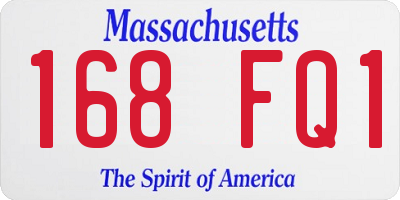 MA license plate 168FQ1