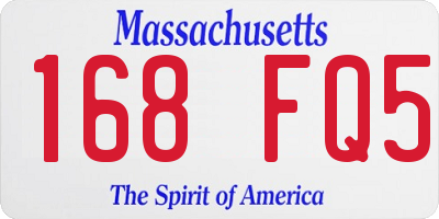 MA license plate 168FQ5