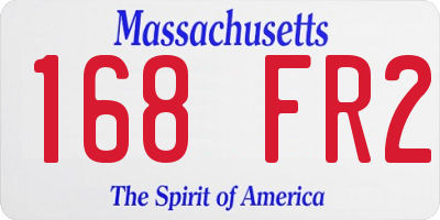 MA license plate 168FR2
