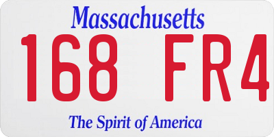 MA license plate 168FR4
