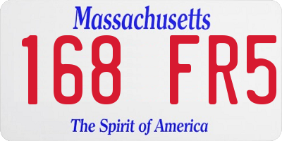 MA license plate 168FR5