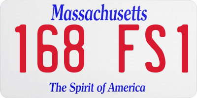 MA license plate 168FS1