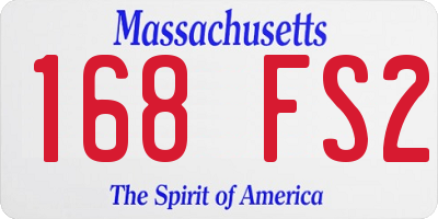 MA license plate 168FS2