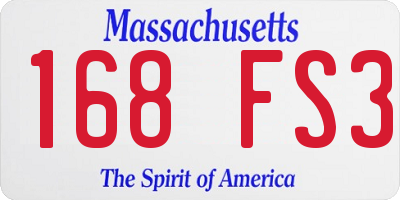 MA license plate 168FS3