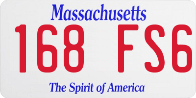 MA license plate 168FS6