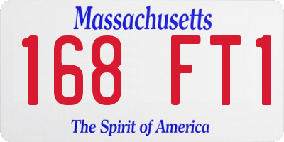 MA license plate 168FT1
