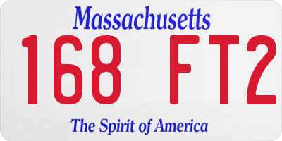 MA license plate 168FT2