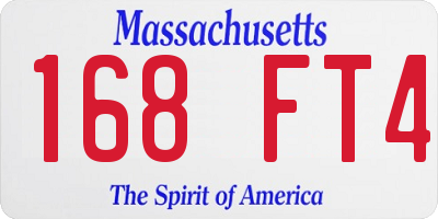 MA license plate 168FT4