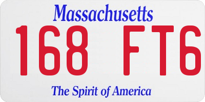 MA license plate 168FT6