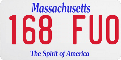 MA license plate 168FU0