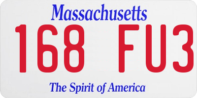 MA license plate 168FU3