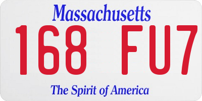 MA license plate 168FU7
