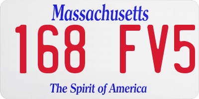 MA license plate 168FV5