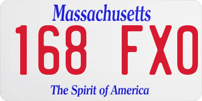 MA license plate 168FX0