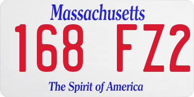 MA license plate 168FZ2