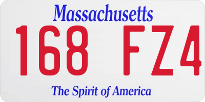 MA license plate 168FZ4
