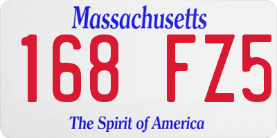 MA license plate 168FZ5