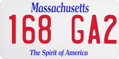 MA license plate 168GA2