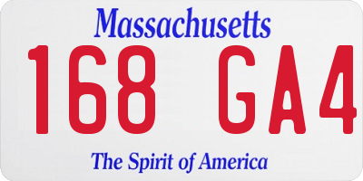 MA license plate 168GA4