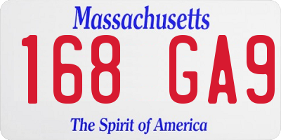 MA license plate 168GA9
