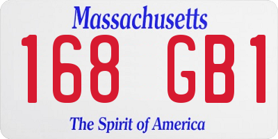 MA license plate 168GB1