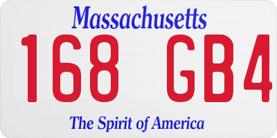 MA license plate 168GB4