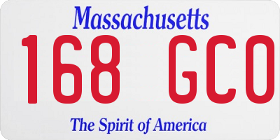 MA license plate 168GC0