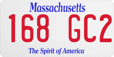 MA license plate 168GC2