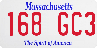 MA license plate 168GC3