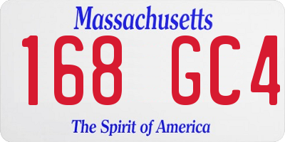 MA license plate 168GC4