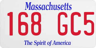 MA license plate 168GC5