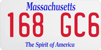 MA license plate 168GC6