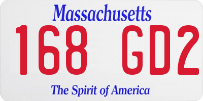 MA license plate 168GD2