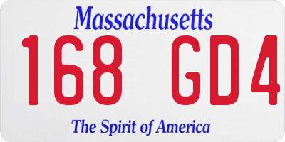 MA license plate 168GD4