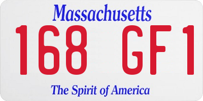 MA license plate 168GF1