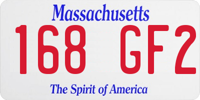 MA license plate 168GF2