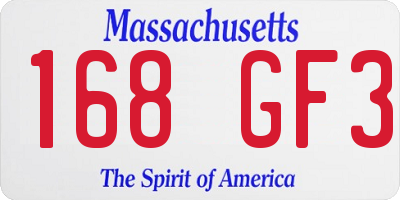 MA license plate 168GF3