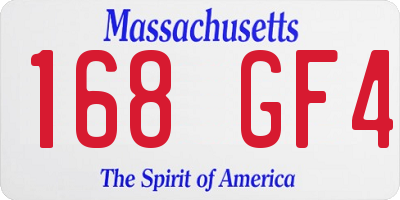 MA license plate 168GF4