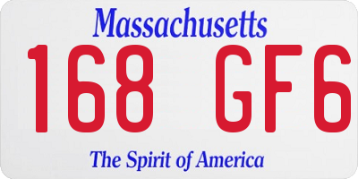 MA license plate 168GF6