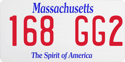 MA license plate 168GG2